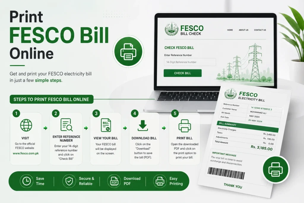 How to Print FESCO Bill Online